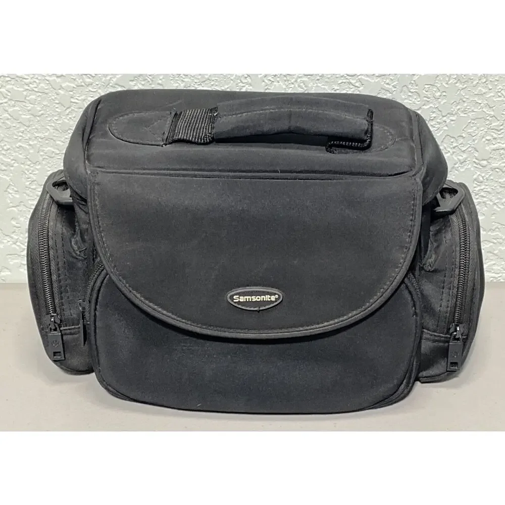 Samsonite Black Padded‎ Camera Camcorder Shoulder Bag Carrying Case Strap 12”x6”